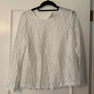 Diane von Furstenberg like new white lace top size 12